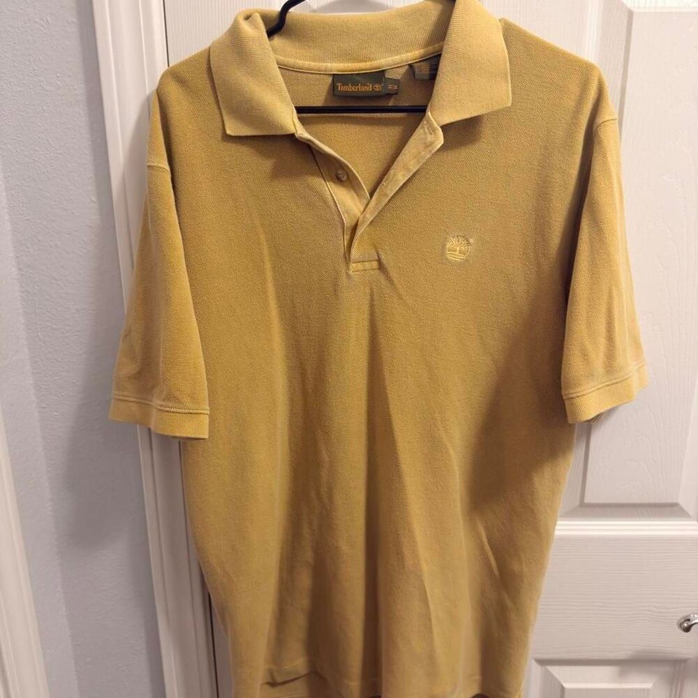 (2006) Timberland Organic Cotton Pique Polo - Wheat/Mustard - M
